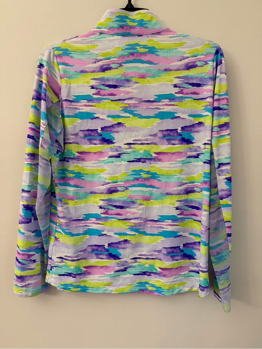 IBKUL Quarter Zip Shirt Womens M Jessie Plum Multi Mock Neck Golf UPF 50+ Mesh - Picture 2 of 9